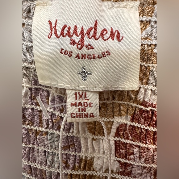 Hayden Ruffled Shoulder Smocked Romantic Floral Top - Picture 5 of 6